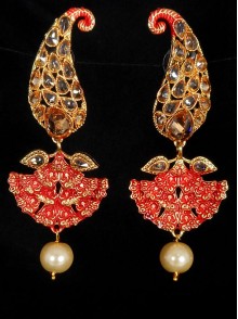 Reverse Ad Earrings With Meenakari Work